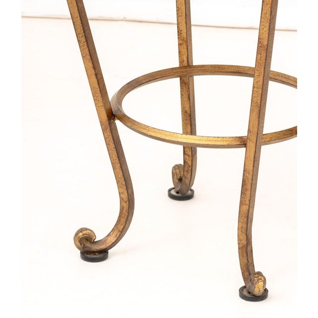 Contemporary Modern Orange Upholstered Swivel Stools, 3 For Sale - Image 3 of 6