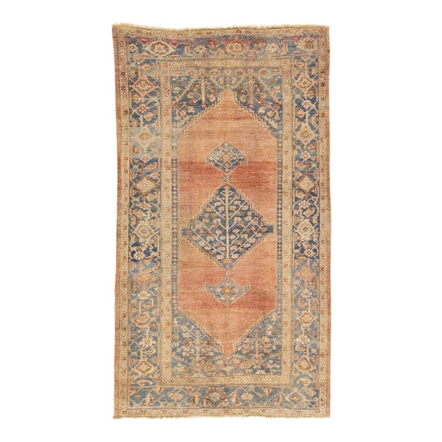 1900's Room-Sized Wool Rug Rustic Antique Bidjar Design With Medallion Motif For Sale