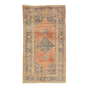 1900's Room-Sized Wool Rug Rustic Antique Bidjar Design With Medallion Motif