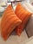 Textile DWM | MALOOS Dia Orange Flocked Pillows - A Pair For Sale - Image 7 of 10
