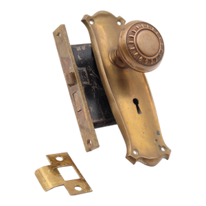 1910s Greek Brass Passage Door Knob Set