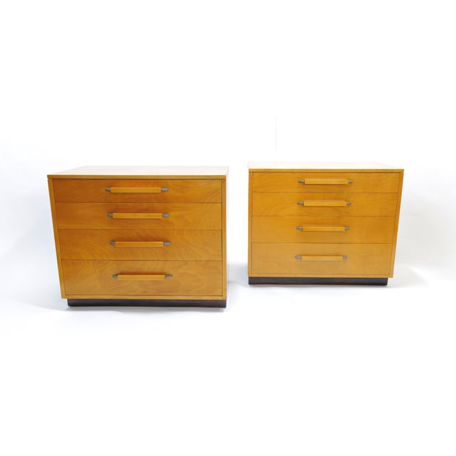 Camel Rare Pair of Eliel & Pipsan Saarinen Chests for Johnson Furniture, 1940s For Sale - Image 8 of 16