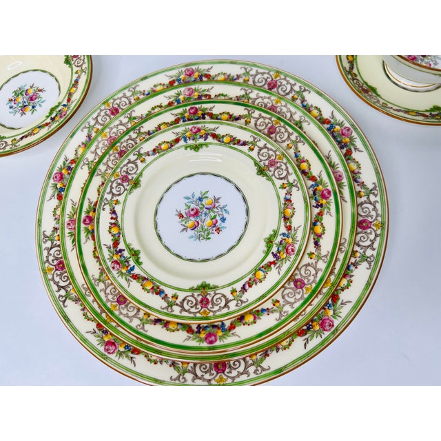 Total of 82 pieces of Mintons Stratford Porcelain C. 1922. 1-Relish tray 9.25" x 4.875" 1-Serving bowl9" x 7.125"...