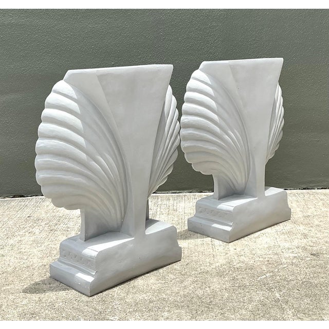 Vintage Clam Shell Pedestals - Set of 2 For Sale In West Palm - Image 6 of 18