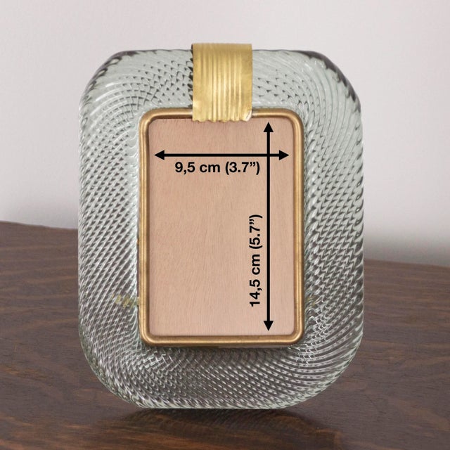 Murano Glass and Twisted Brass Picture Frame, Italy, 1990s For Sale - Image 4 of 12