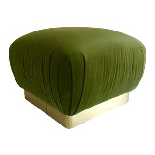 Karl Springer-Style Soufflé Ottoman For Sale