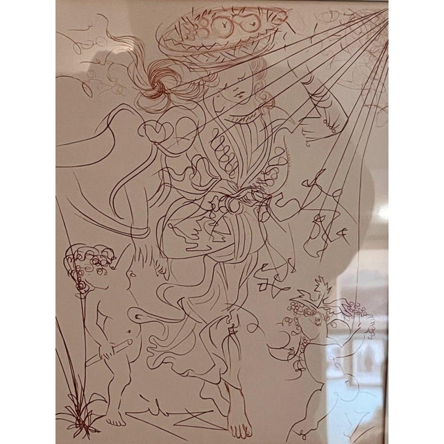Mid-Century Modern Vintage Salvador Dali "Autumn" Etching Print Kulicke Metal Frame 19x15 For Sale - Image 3 of 7