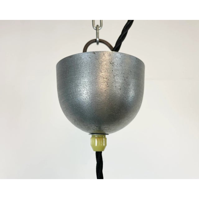 1950s Small Industrial Black Enamel Pendant Lamp, 1950s For Sale - Image 5 of 10