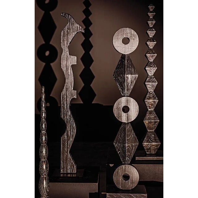 NOIR Totem Sculpture, Cinder Black For Sale In Los Angeles - Image 6 of 6