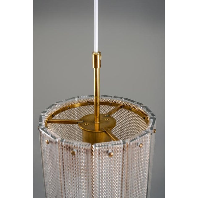 Glass Glass and Brass Pendants attributed to Falkenbergs Belysning, Sweden, 1960s, Set of 2 For Sale - Image 7 of 10