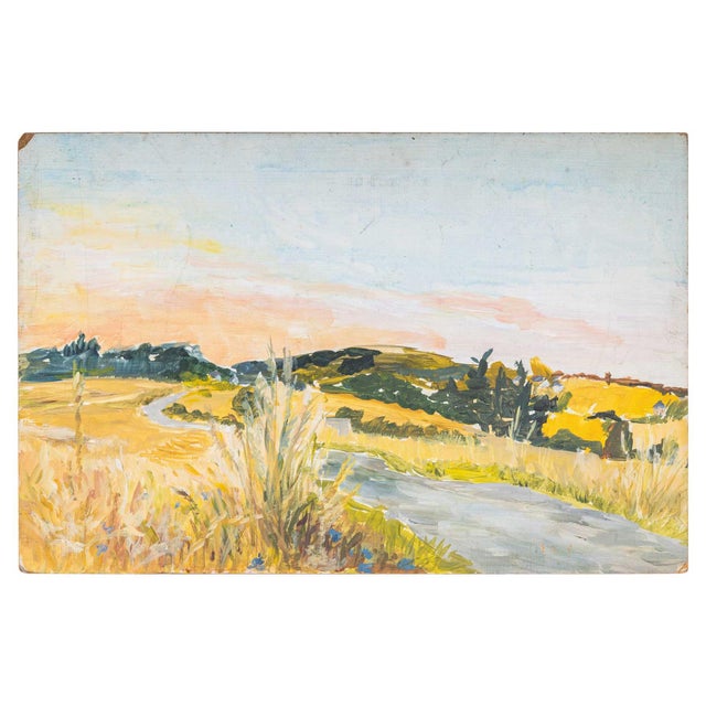 Landscape of a Flowered Road, 20th-Century For Sale - Image 5 of 5