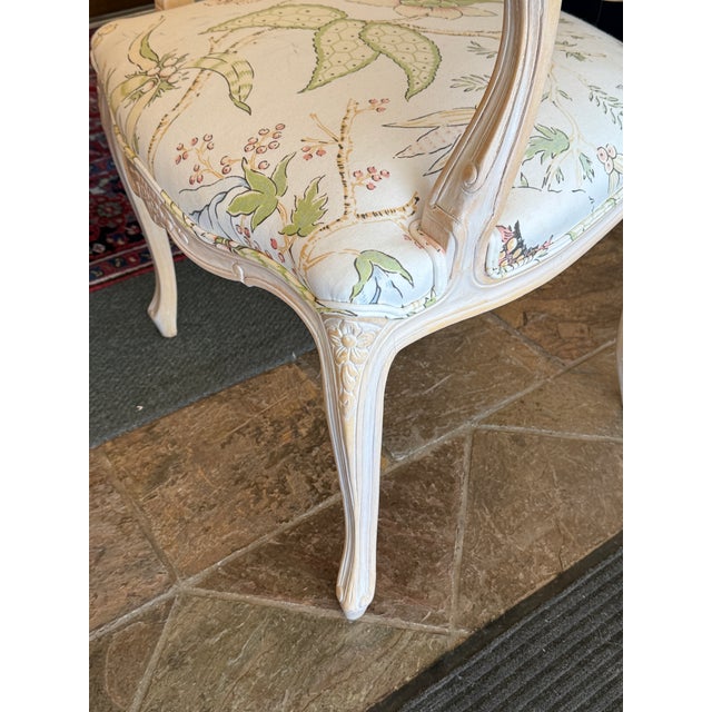 Louis XV-Style Floral Upholstery Armchairs, Pair For Sale - Image 9 of 18