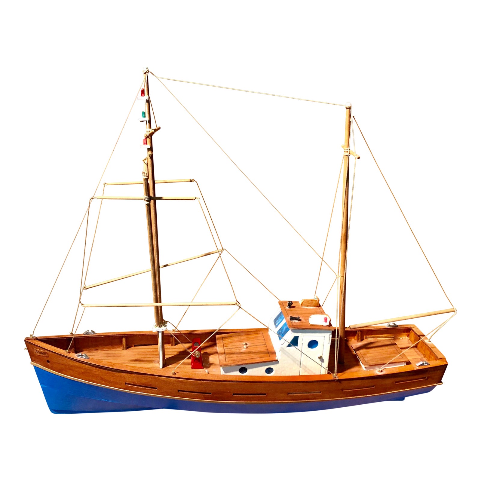 Vintage Amalfi Palermo Italian Wooden Fishing Boat Chairish