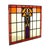 Colorful Amsterdam School stained-glass window from the Art Deco period (first half of the 20th century, Netherlands). A...