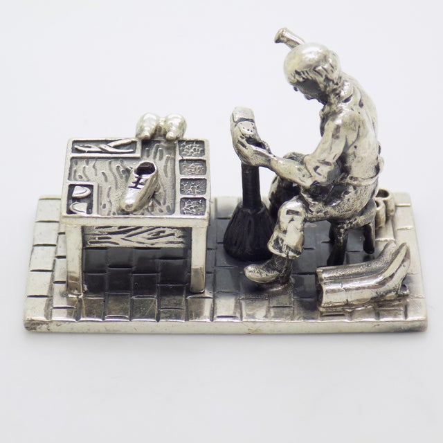 Vintage Italian Handmade Sterling Silver Cobblers Workshop Figurine, 1980s For Sale - Image 14 of 14