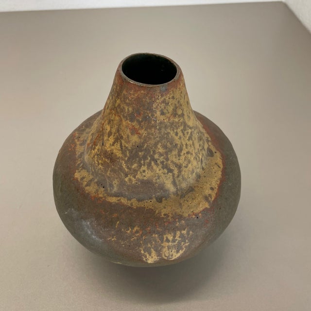 Beige Super Pottery Fat Lava Multi-Color 816-1 Vase attributed to Ruscha, 1970s For Sale - Image 8 of 17