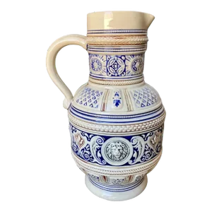 Marzi & Remy Antique Salt Glazed Westerwald Pottery Pitcher Stein, Stamped