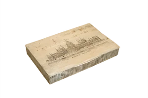 Mid-Century Metal & Wood Budapest Parliament Cigarette Box