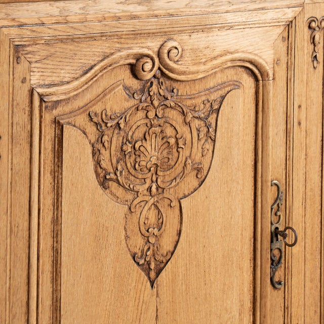 19th Century Large French Carved Bleached Oak Sideboard Buffet For Sale - Image 10 of 18