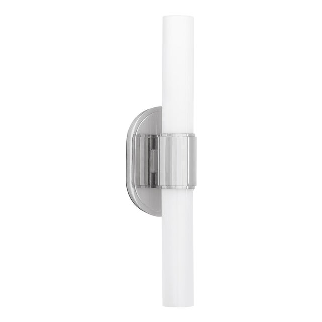 Regina Andrew Dixon Cylindrical Sconce Double, Polished Nickel For Sale