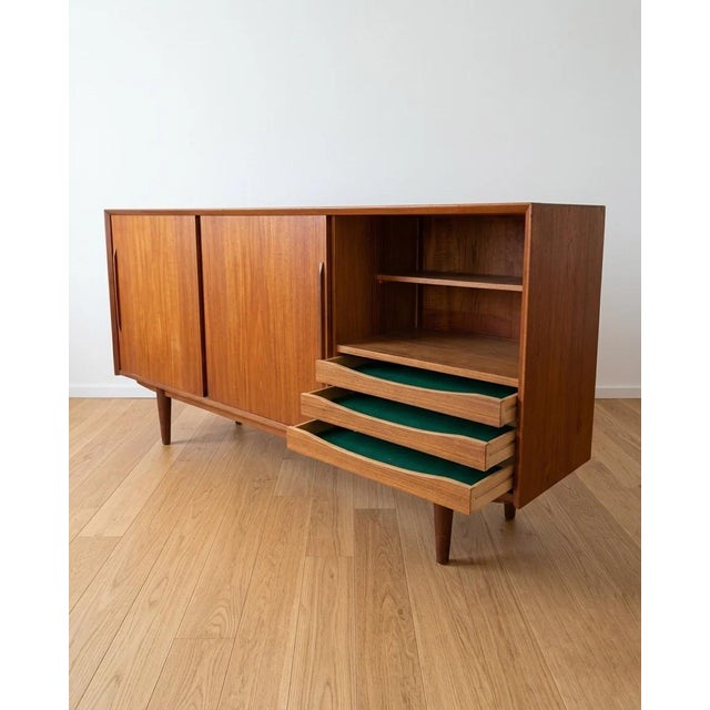 Vintage Danish Sideboard in Teak, 1950s For Sale - Image 4 of 5