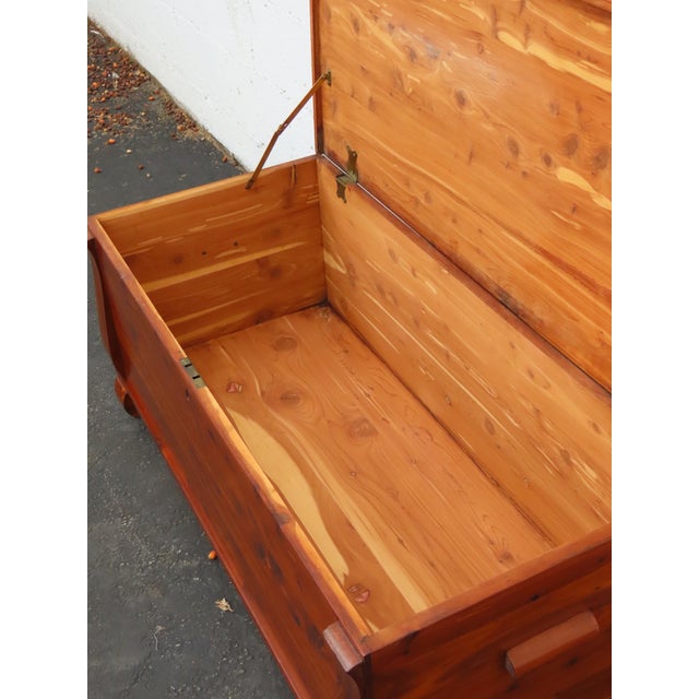 Early 1900s Solid Cedar Hope Chest Blanket Trunk Bench 6658 For Sale - Image 12 of 16