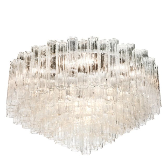 1970s Mid-Century Modernist Seven Tier Tronchi Chandelier in Transparent Murano Glass For Sale - Image 13 of 13