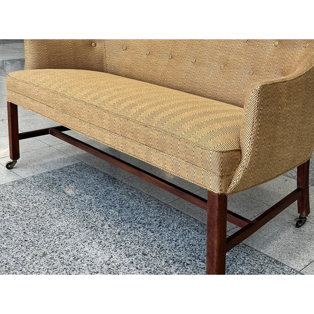 Gold 1940s Danish Modern Settee in the Style of Finn Juhl For Sale - Image 8 of 15