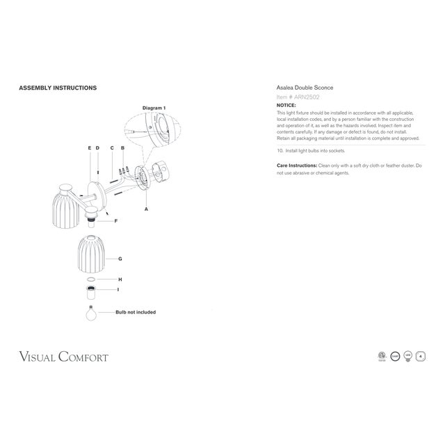 Silver AERIN for Visual Comfort Signature Asalea Double Sconce in Polished Nickel with Clear Glass For Sale - Image 8 of 8