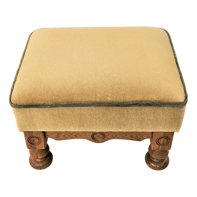 Vintage Green Stool on Wheels, 1970s For Sale