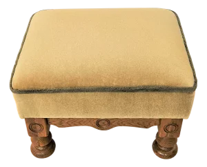 Vintage Green Stool on Wheels, 1970s