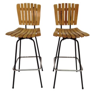 Arthur Umanoff Style Bar Stools - A Pair For Sale