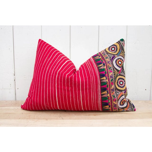 Indian Indian Antique Mashru Tribal Pillow For Sale - Image 3 of 9
