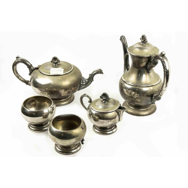Silver Tea Service, Early 20th Century, Set of 5 For Sale - Image 3 of 7