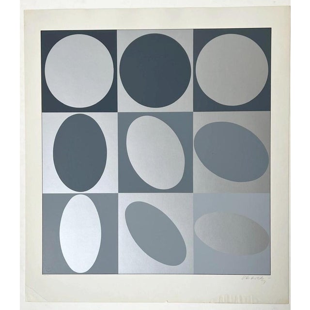 Gray Victor Vasarely, Ezust, 1966, Silkscreen For Sale - Image 8 of 8