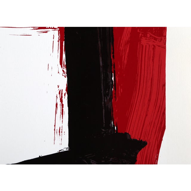 Abstract Edvins Strautmanis - Untitled Black and Red Abstract Screenprint For Sale - Image 3 of 5
