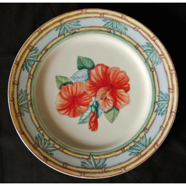 Boho Chic Tradewinds by Siddhia Hutchinson Andrea by Sadek Dinner Plates - Set of 4 For Sale - Image 3 of 9