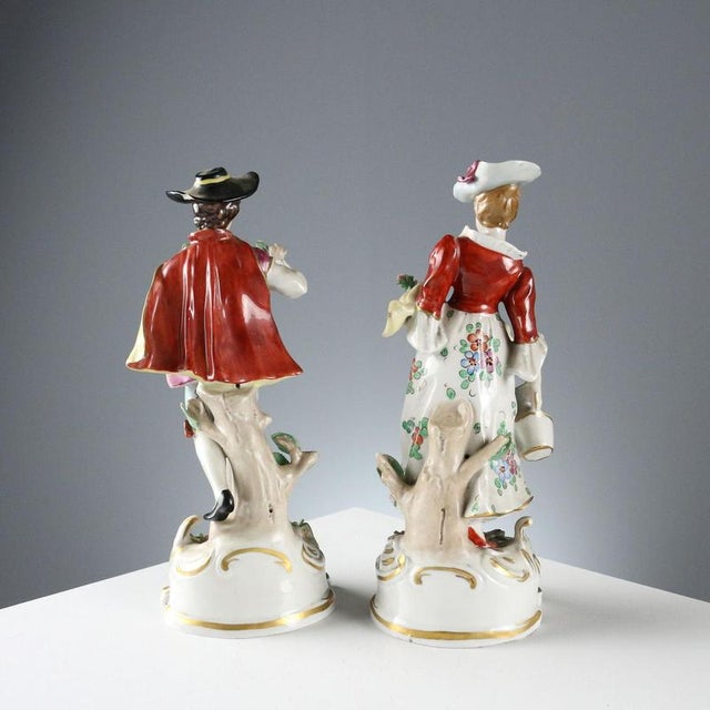 German Porcelain Figurines from Rudolstadt, Set of 2 For Sale - Image 9 of 12