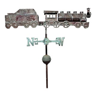 Vintage Copper Locomotive Train Weathervane For Sale