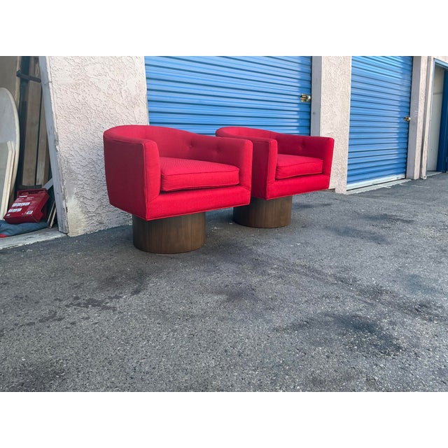 2010s Mid Century Modern Swivel Lounge Chairs For Sale - Image 5 of 8