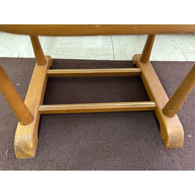 1960s 1960s Vintage Mid-Century Modern Italian Birch and Brass Men's Valet Chair With Drawer For Sale - Image 5 of 7