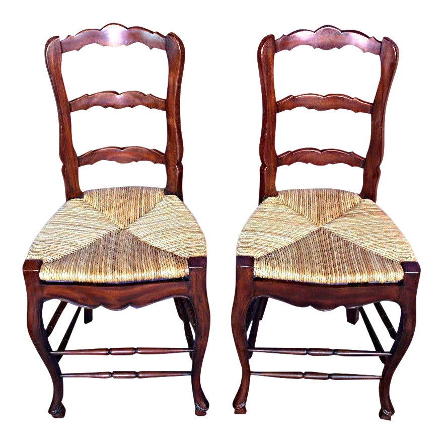 French Country Rush Seat Counter Chairs A Pair Chairish