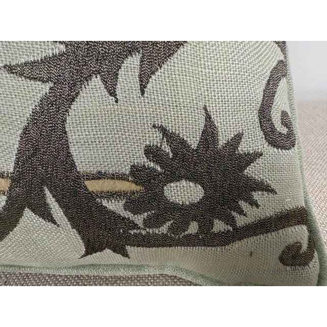 Cream Pair of Linen Embroidered Pillows For Sale - Image 8 of 9