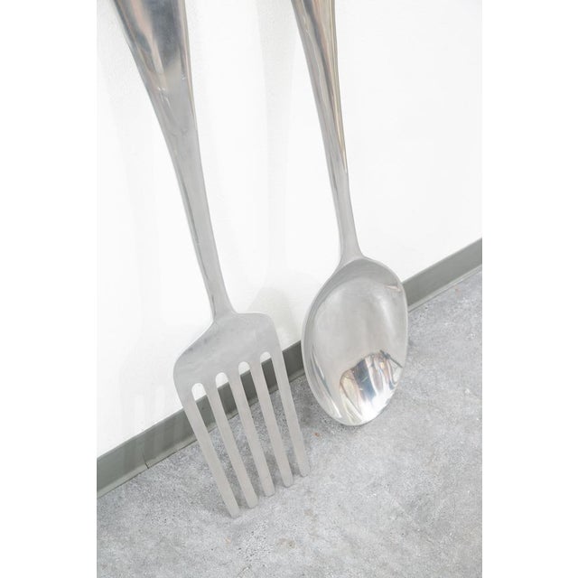 Mid Century Modern Wall Art Fork & Spoon Pop Pair Curtis Jere 1970s Oversized For Sale - Image 11 of 12