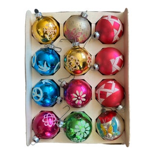 Vintage 1960s Glass Christmas Tree Ornaments For Sale