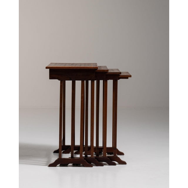 1960s 1960-1969 France Rich Walnut Brown Carved Walnut Console Table For Sale - Image 5 of 11