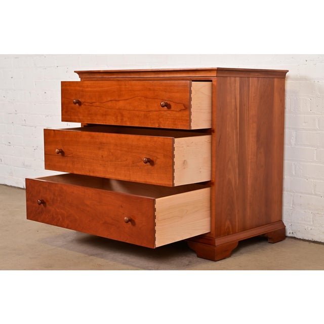Harden Furniture Arts & Crafts Shaker Solid Cherry Wood Three-Drawer Dresser or Chest of Drawers For Sale In South Bend - Image 6 of 15