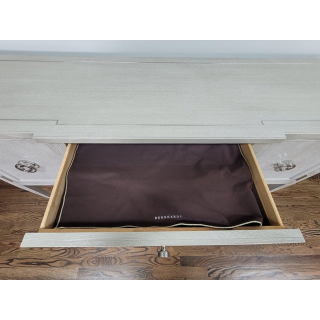 Bernhardt Traditional Sideboard Buffet in Antique Gray. When we acquired this piece, there were antique glass mirrors on...