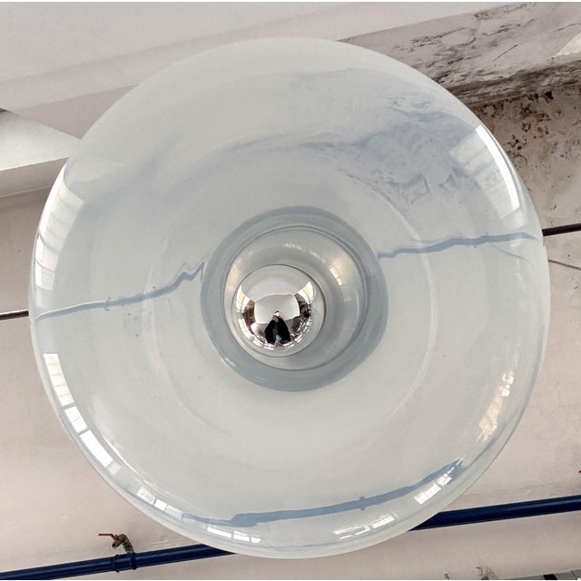 Cream Mid-Century Italian Opaline Pendant Light Medusa by Giusto Toso for Leucos, 1970s For Sale - Image 8 of 14