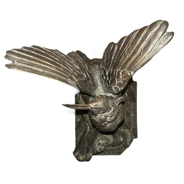 Traditional Bronze Bird Statue For Sale - Image 3 of 4